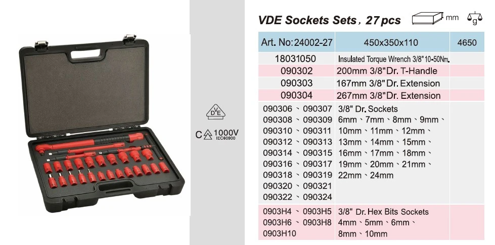 VDE Insulated Tool Kits of 3-8 Torque Wrenches 2 VDE Insulated Tool Kits of 3-8 Torque Wrenches 2